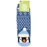 Premier Socks Fluffy Yarn Patterned Children's Terry Socks s.20-22, 22-24 Blue