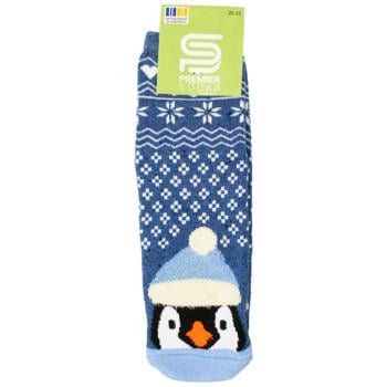 Premier Socks Fluffy Yarn Patterned Children's Terry Socks s.20-22, 22-24 Blue