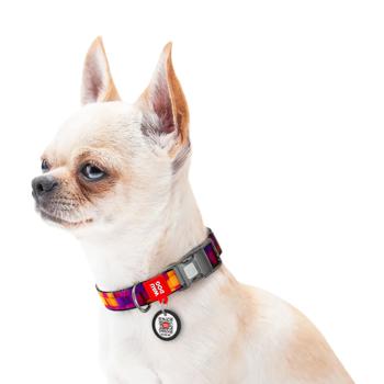 Waudog Nylon Dog Collar with QR Passport 23-35cm/15mm with 3D Cube Design - buy, prices for MasterZoo - photo 3