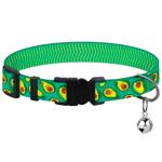 Barksi BronzeDog Urban Fruits Авокадо нейлоновий нашийник для котів XS - зелений