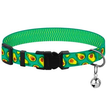 Barksi BronzeDog Urban Fruits Авокадо нейлоновий нашийник для котів XS - зелений - купити, ціни на MasterZoo - фото 1