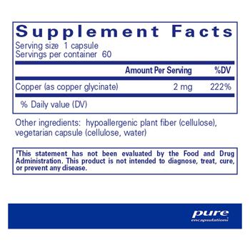 Pure Encapsulations Copper Glycinate 60 capsules - buy, prices for - photo 3