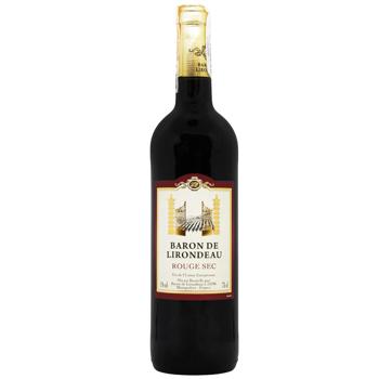 Baron de Lirodeau Red Dry Wine 11% 0.75l - buy, prices for Torba - photo 1