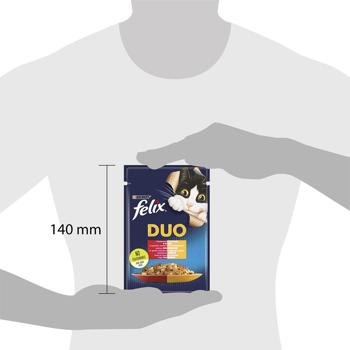 Felix Fantastic Duo Wet Food with Beef and Poultry for Adult Cats 85g - buy, prices for COSMOS - photo 2