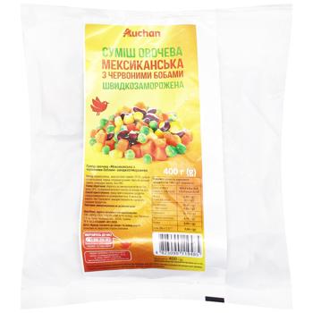 Auchan Quick-frozen Mexican Vegetable Mix with Red Beans 400g