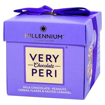 Конфеты Millennium Very Peri шоколадные с арахисом, изюмом, злаковыми хлопьями и соленой карамелью 140г - купить, цены на Чудо Маркет - фото 1