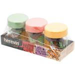 Herevin Decorated Spice Jar-Botani Spice Jar with Spoon 200ml x 3pcs