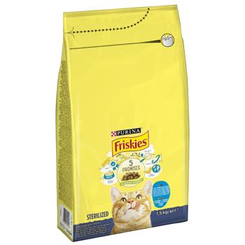 Корм сухой Friskies Sterilized с лососем, тунцом и овощами для стерилизованных кошек 1,5кг - купить, цены на Идеал - фото 2