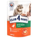 Корм влажный Club 4 Paws Premium с уткой для взрослых кошек 100г