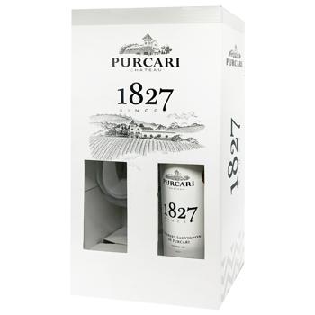 Вино Purcari Каберне Совіньйон червоне сухе 13,5% 0,75л + келих