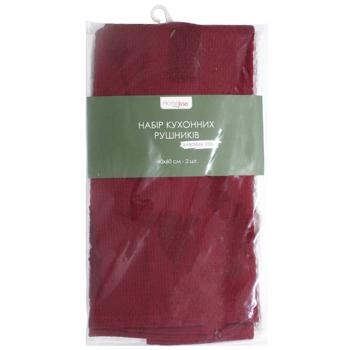 Набір кух. рушник. HomeLine 2шт. 40Х60см Жакард вино - купити, ціни на КОСМОС - фото 1