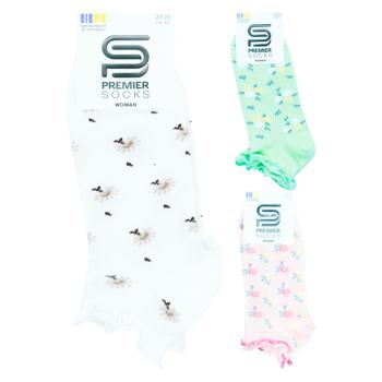 Шкарпетки Premier Socks жіночі дрібні квіти з рюшем короткі р.23-25 - купити, ціни на ЕКО Маркет - фото 1