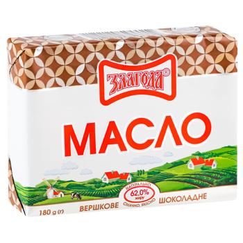 Масло Злагода Шоколадное сливочное с какао 62% 180г - купить, цены на Чудо Маркет - фото 2