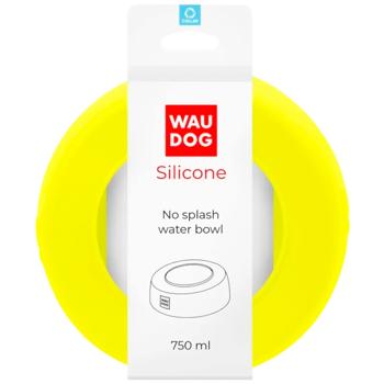 Миска-непроливайка Waudog Silicone силіконова жовта 750мл - купити, ціни на MasterZoo - фото 3