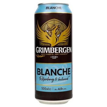 Пиво Grimbergen Blanche світле 6% 0,5л - купити, ціни на AlcoHub - фото 1