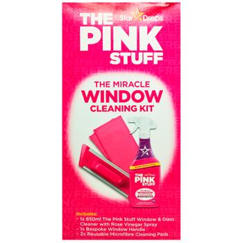 Чистящее средство для мытья окон The Pink Stuff с салфеткой и щеткой 850мл - купить, цены на Восторг - фото 2