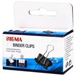Sigma Black Binder Clips 25mm 12pcs