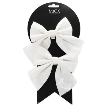 Бант декоративний Mica Decorations білий велюр 2шт 13см - купити, ціни на За Раз - фото 1