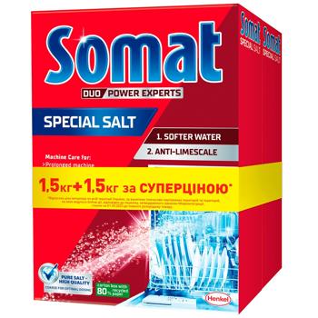 Засіб від накипу Somat Сіль для миття посуду в посудомийній машині 1,5+1,5кг - купити, ціни на Таврія В - фото 2