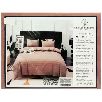 Colorful Home Stripe Satin Bedding Set - buy, prices for Vostorg - photo 1