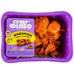 Шашлычки куриные из филе бедра Супер Філео Томат и базилик 500г