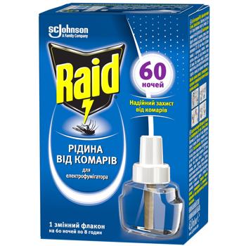 Жидкость против комаров Raid для электрофумигатора 60 ночей 43,8мл - купить, цены на КОСМОС - фото 1