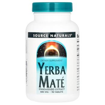 Екстракт листя мате Source Naturals Yerba Mate 600мг 90 таблеток - купити, ціни на Біотус - фото 1