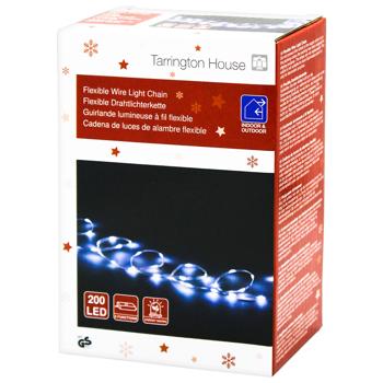 Tarrington House Cool White LED Garland 200LED 10m