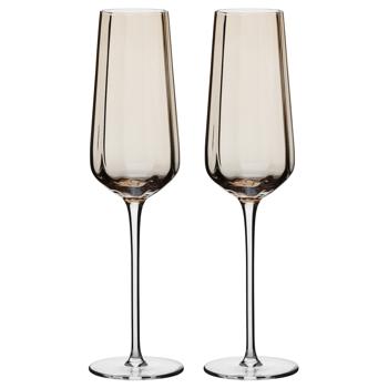 Ardesto Black Mars Altair Golden Set of Champagne Glasses 2pcs 300ml