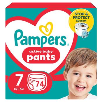 Підгузки-трусики Pampers Giant Plus 7 15+кг 74шт - купити, ціни на - фото 2