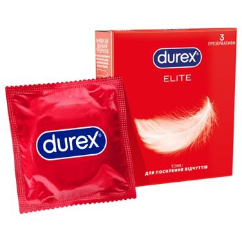 Презервативи Durex Elite латексні з силіконовою змазкою тонкі Зшт - купити, ціни на КОСМОС - фото 1