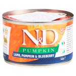 Farmina N&D Pumpkin Wet Food with Lamb, Pumpkin and Blueberry for Adult Dogs of Small Breeds 140g