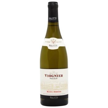 Вино Brotte Viognier Baies Dorees біле сухе 14% 0,75л - купити, ціни на ULTRAMARKET - фото 1