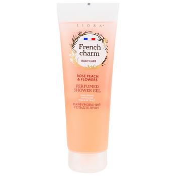 Гель для душу Liora French charm Rose peach and flowers 260мл - купити, ціни на Auchan - фото 1