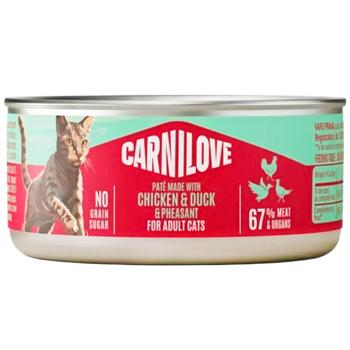 Вологий корм для котів Carnilove Adult Pate 100 г - курка, качка та фазан - купить, цены на MasterZoo - фото 1