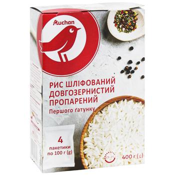 Рис Auchan шлифованный длиннозерный пропаренный 4шт*100г - купить, цены на Auchan - фото 3