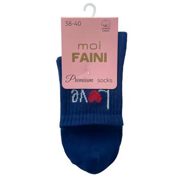 Шкарпетки Moi Faini Love жіночі сині розмір 38-40 - купити, ціни на - фото 1