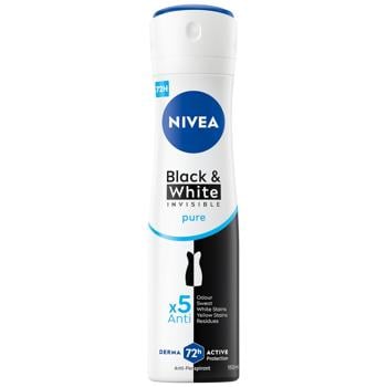 Nivea Black&White Invisible Pure Spray Antiperspirant 150ml