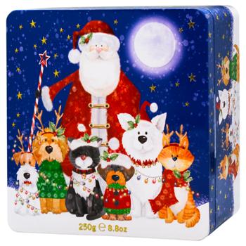 Печиво Farmhouse Biscuits Santa, Cat & Dog вівсяне з журавлиною та шматочками білого шоколаду 250г