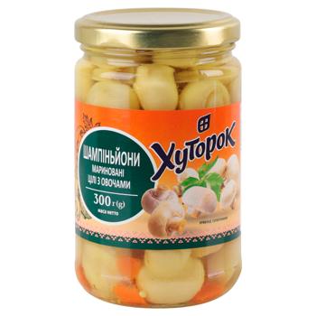 Khutorok Marinated Whole Champignons with Vegetables 300g