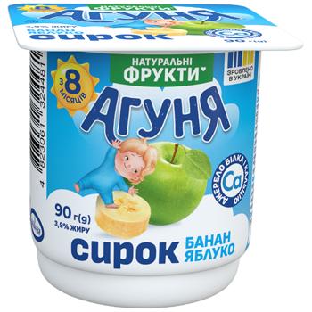 Творожок Агуня Банан-яблоко 3,9% 90г - купить, цены на КОСМОС - фото 1