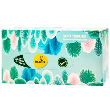 Салфетки косметические Ecolo двухслойные белые 100шт - купить, цены на Восторг - фото 1