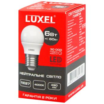 Лампа Luxel LED куля декоративна нейтральне світло 6Вт G45 E27 4000К 057-NЕ - купити, ціни на - фото 2
