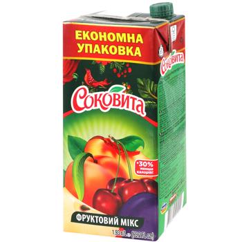 Напій соковий Соковита фруктовий мікс освітлений пастеризований 1.93л - купить, цены на Auchan - фото 1