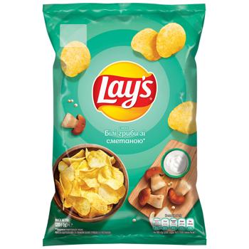 Чипси Lay's картопляні зі смаком білих грибів зі сметаною 120г - купити, ціни на Grono - фото 1