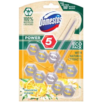 Туалетный блок Domestos Power 5 Eco Tangerine Flower 2шт*55г - купить, цены на Auchan - фото 1