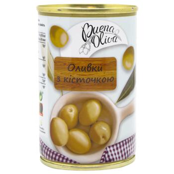 Buena Oliva Green Olives with Stone 314ml - buy, prices for Za Raz - photo 1