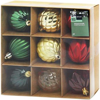 Шары елочные Actuel 5,8см 9шт - купить, цены на Auchan - фото 1