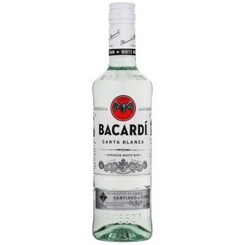 Ром Bacardi Carta Blanca белый 40% 0,5л - купить, цены на Идеал - фото 1