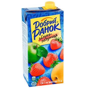 Dobryi Ranok Apple-Strawberry with Pulp Juice 1l - buy, prices for Supermarket "Kharkiv" - photo 3